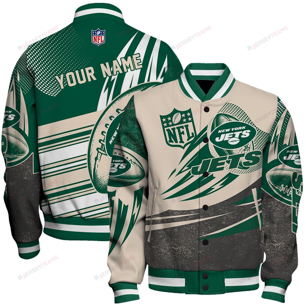 New York Jets - National Football League Customized AOP Varsity Jacket V10 - All-Over-Printed Jacket