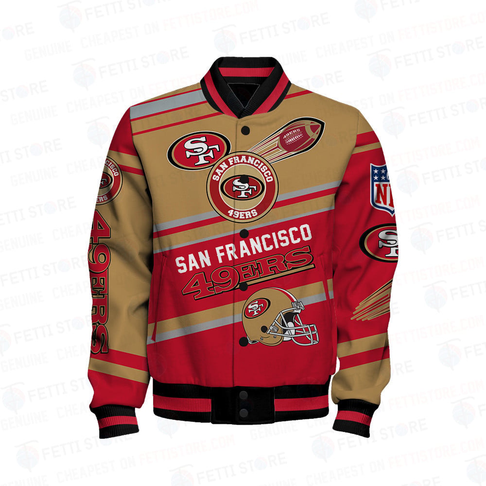 San Francisco 49ers American Football League Pattern Varsity Jacket - All-Over-Printed Jacket