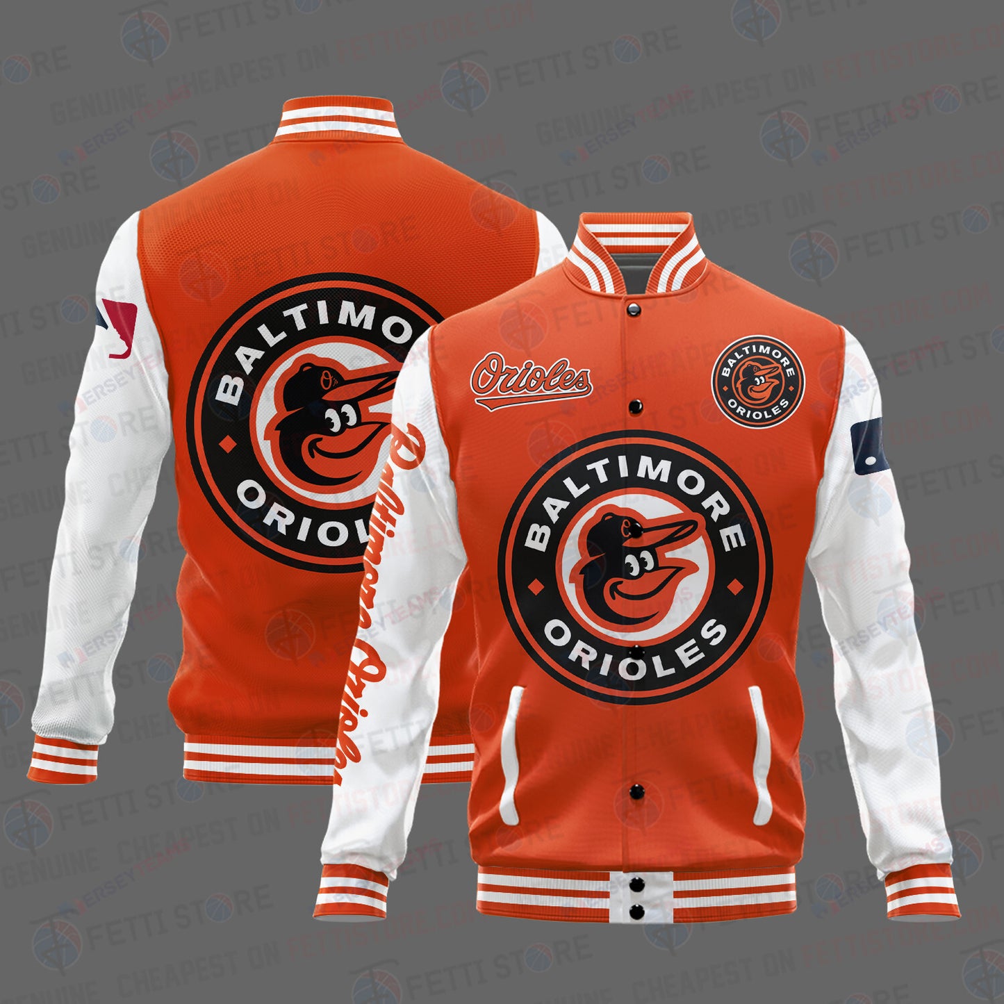 Baltimore Orioles Major League Baseball AOP Varsity Jacket STM - All-Over-Printed Jacket