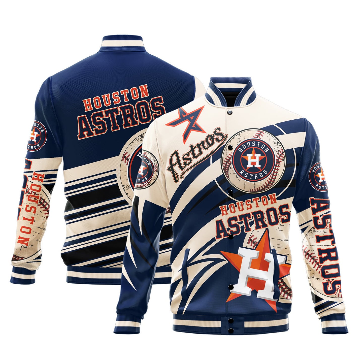 Houston Astros - Major League Baseball AOP Varsity Jacket V9 - All-Over-Printed Jacket