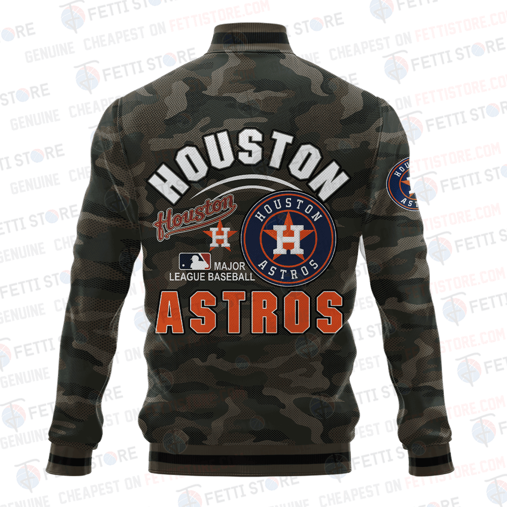 Houston Astros Major League Baseball Camo AOP Varsity Jacket STM - All-Over-Printed Jacket