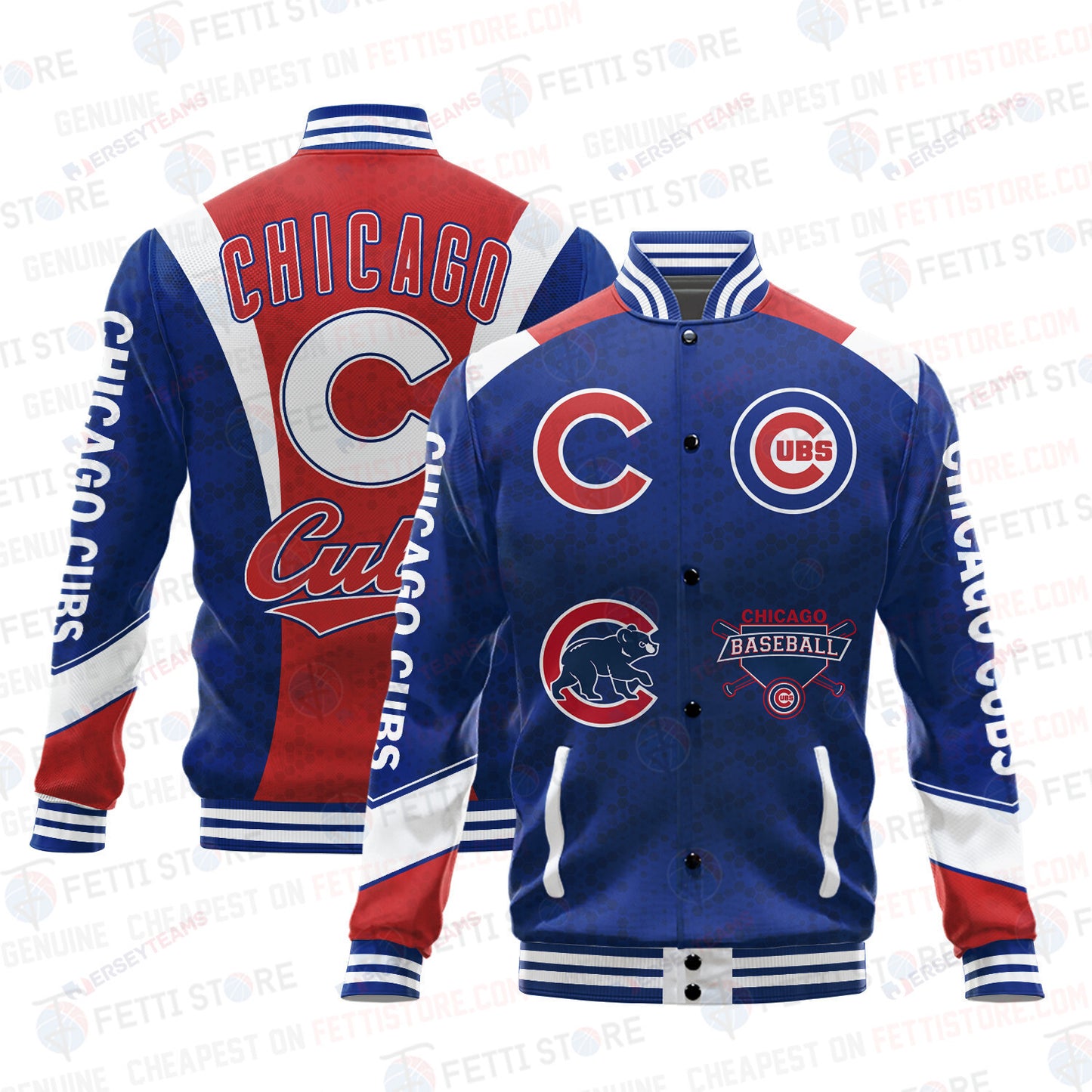 Chicago Cubs American League Baseball Varsity Jacket SH1 V2 - All-Over-Printed Jacket
