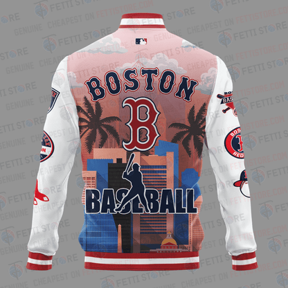 Boston Red Sox Major League Baseball AOP Varsity Jacket STM - All-Over-Printed Jacket