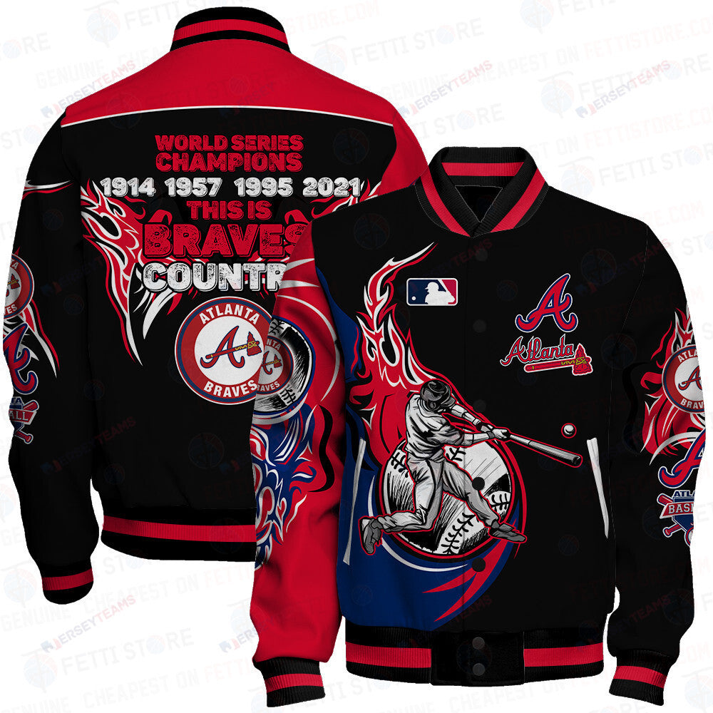 Atlanta Braves Major League Baseball AOP Varsity Jacket - All-Over-Printed Jacket