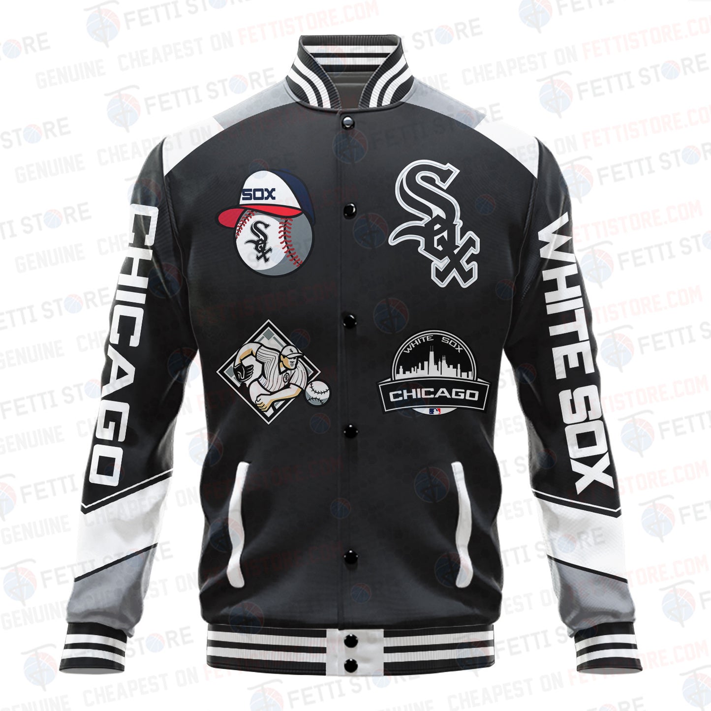 Chicago White Sox American League Baseball Varsity Jacket SH1 V2 - All-Over-Printed Jacket