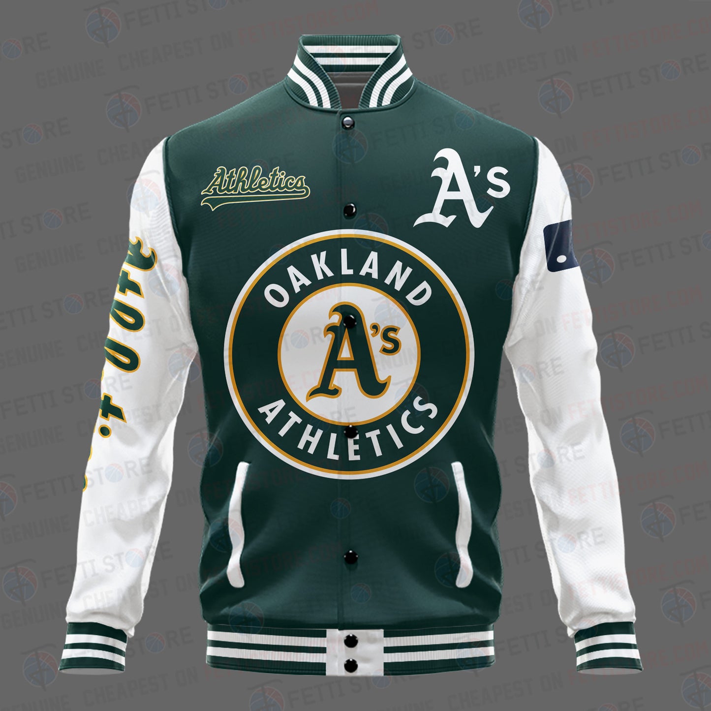 Oakland Athletics Major League Baseball AOP Varsity Jacket STM - All-Over-Printed Jacket