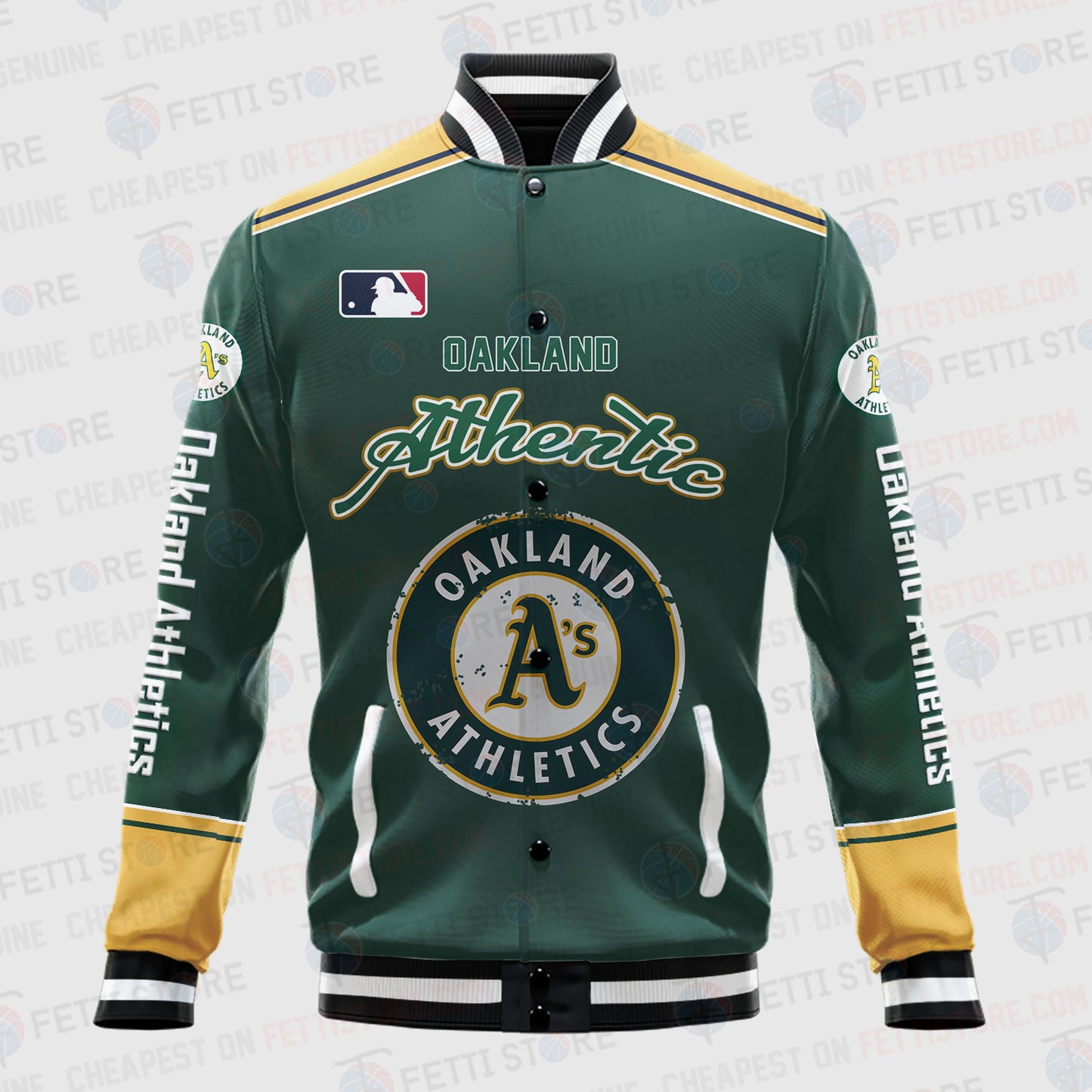 Oakland Athletics - Major League Baseball AOP Varsity Jacket V5 - All-Over-Printed Jacket
