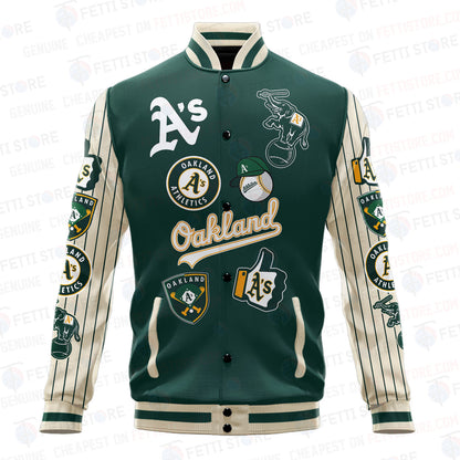 Oakland Athletics - Major League Baseball AOP Varsity Jacket V6 - All-Over-Printed Jacket