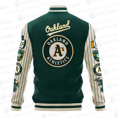 Oakland Athletics - Major League Baseball AOP Varsity Jacket V6 - All-Over-Printed Jacket