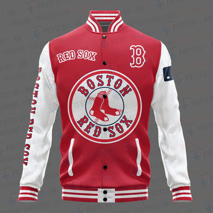 Boston Red Sox Major League Baseball AOP Varsity Jacket STM - All-Over-Printed Jacket