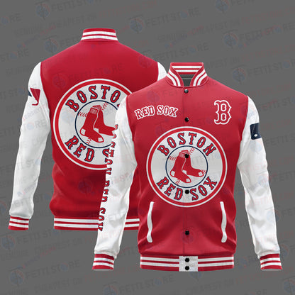 Boston Red Sox Major League Baseball AOP Varsity Jacket STM - All-Over-Printed Jacket