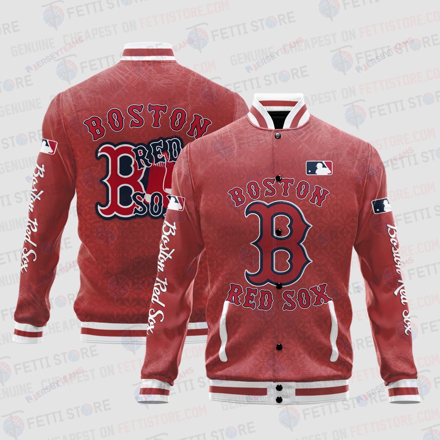 Boston Red Sox - Major League Baseball AOP Varsity Jacket V8 - All-Over-Printed Jacket