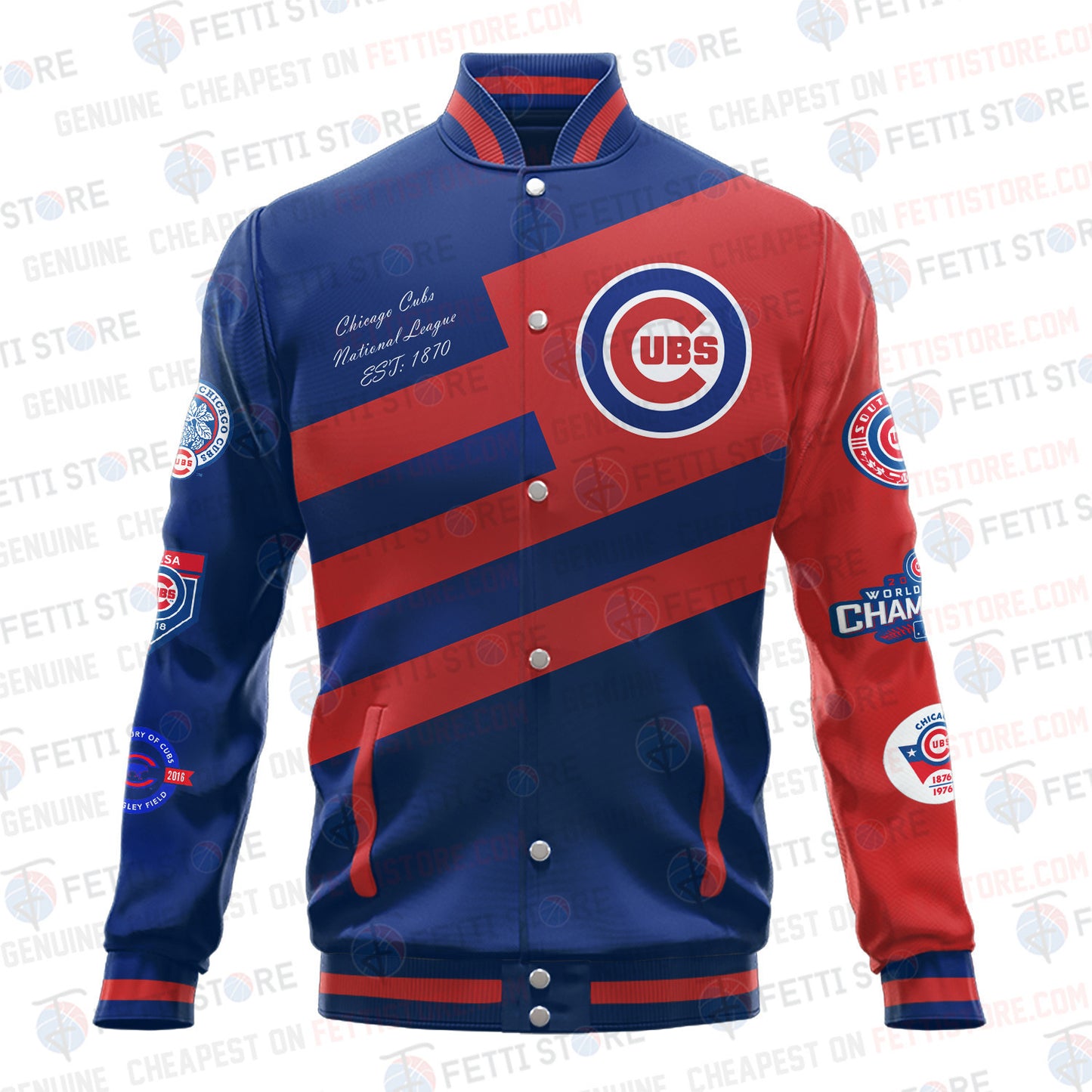 Chicago Cubs American League Baseball Varsity Jacket SH1 - All-Over-Printed Jacket