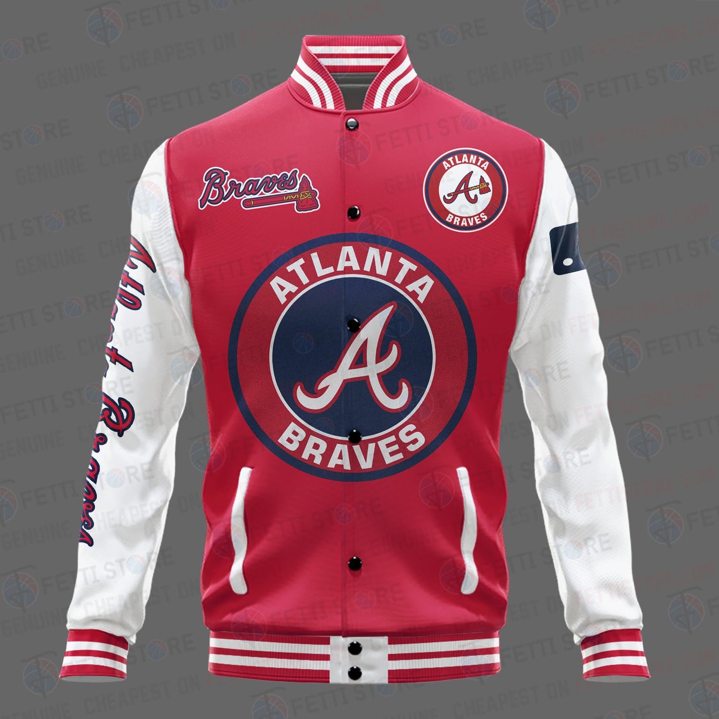 Atlanta Braves Major League Baseball AOP Varsity Jacket STM - All-Over-Printed Jacket