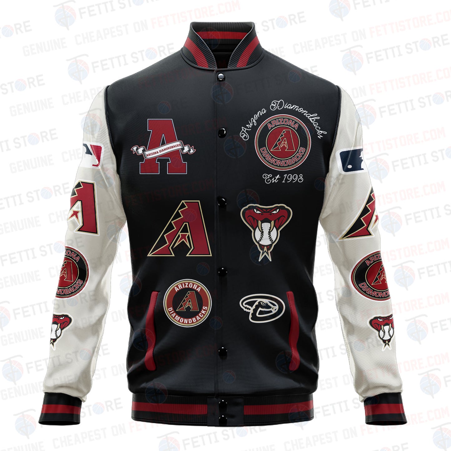 Arizona Diamondbacks - Major League Baseball AOP Varsity Jacket V2 - All-Over-Printed Jacket