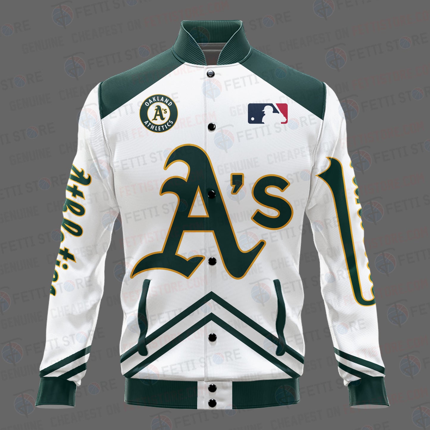 Oakland Athletics - Major League Baseball AOP Varsity Jacket V4 - All-Over-Printed Jacket