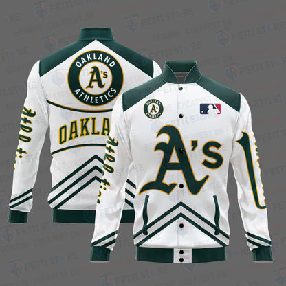 Oakland Athletics - Major League Baseball AOP Varsity Jacket V4 - All-Over-Printed Jacket