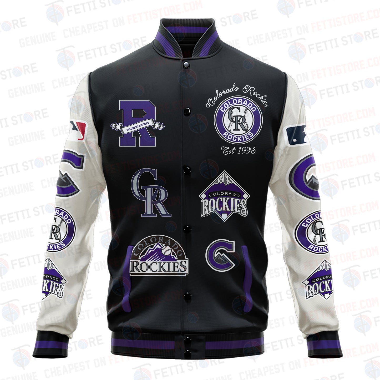 Colorado Rockies - Major League Baseball AOP Varsity Jacket V2 - All-Over-Printed Jacket