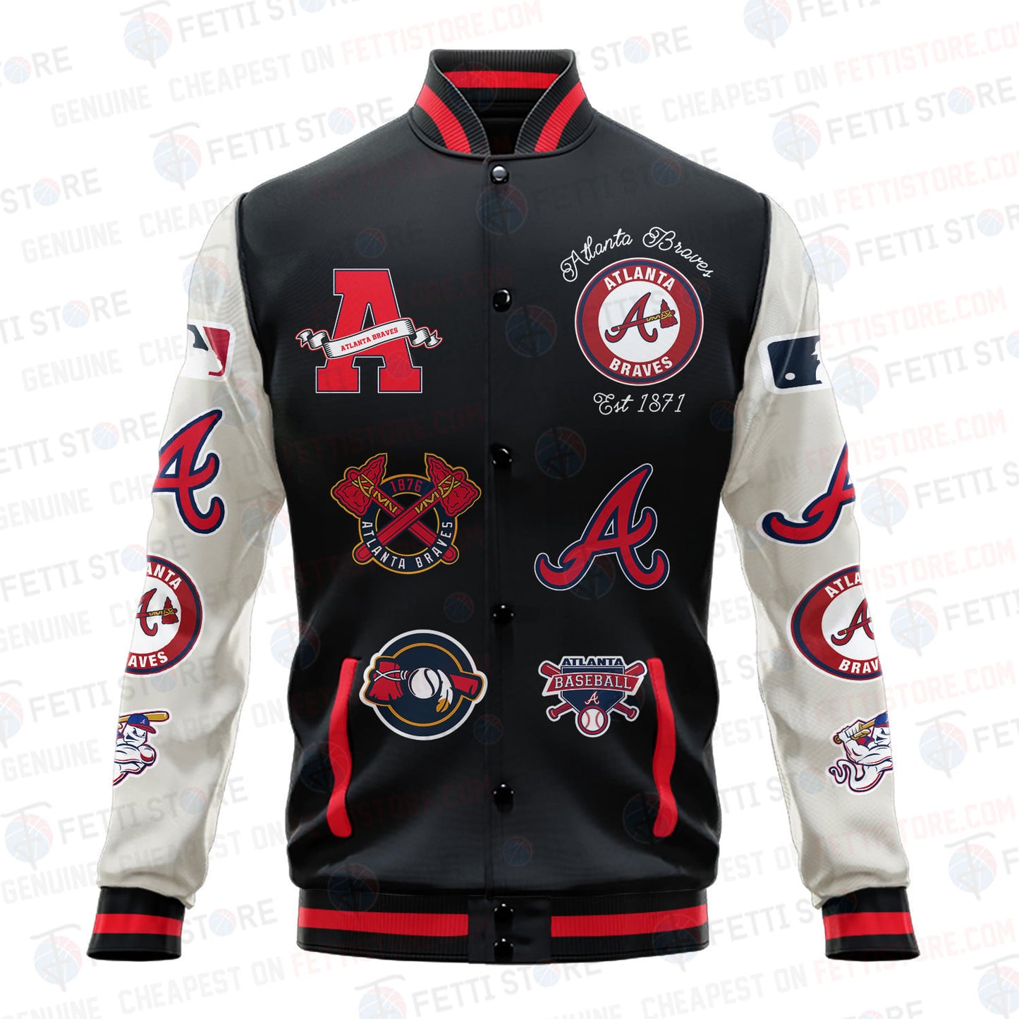 Atlanta Braves - Major League Baseball AOP Varsity Jacket V2 - All-Over-Printed Jacket