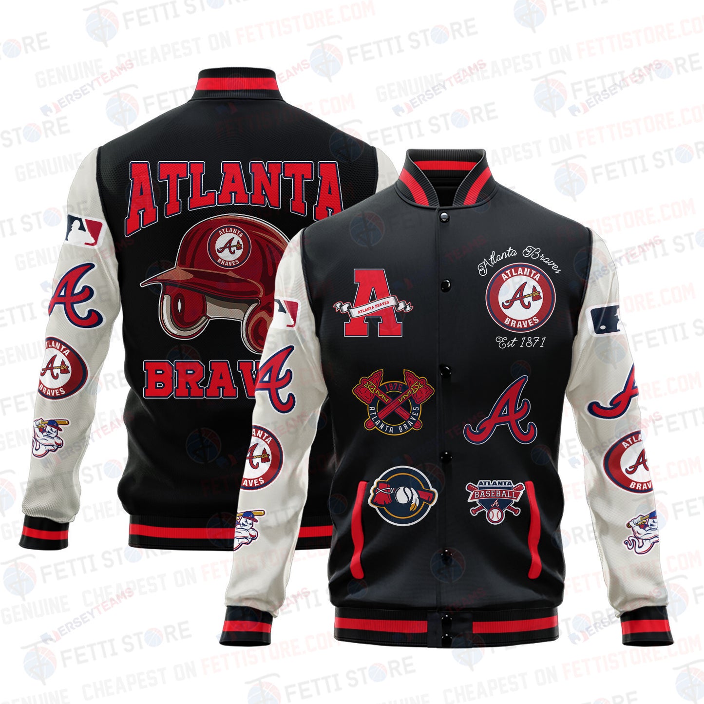 Atlanta Braves - Major League Baseball AOP Varsity Jacket V2 - All-Over-Printed Jacket
