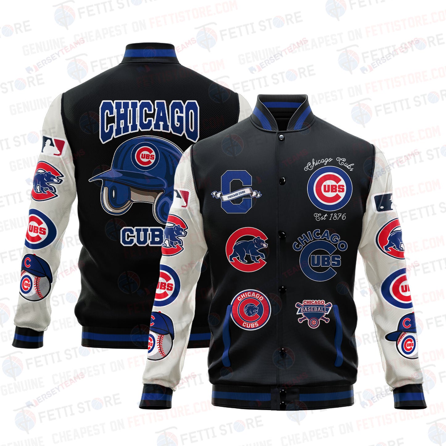Chicago Cubs - Major League Baseball AOP Varsity Jacket V2 - All-Over-Printed Jacket