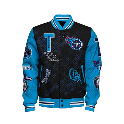 Tennessee Titans National Football League Pattern Varsity Jacket SH1 V3 - All-Over-Printed Jacket