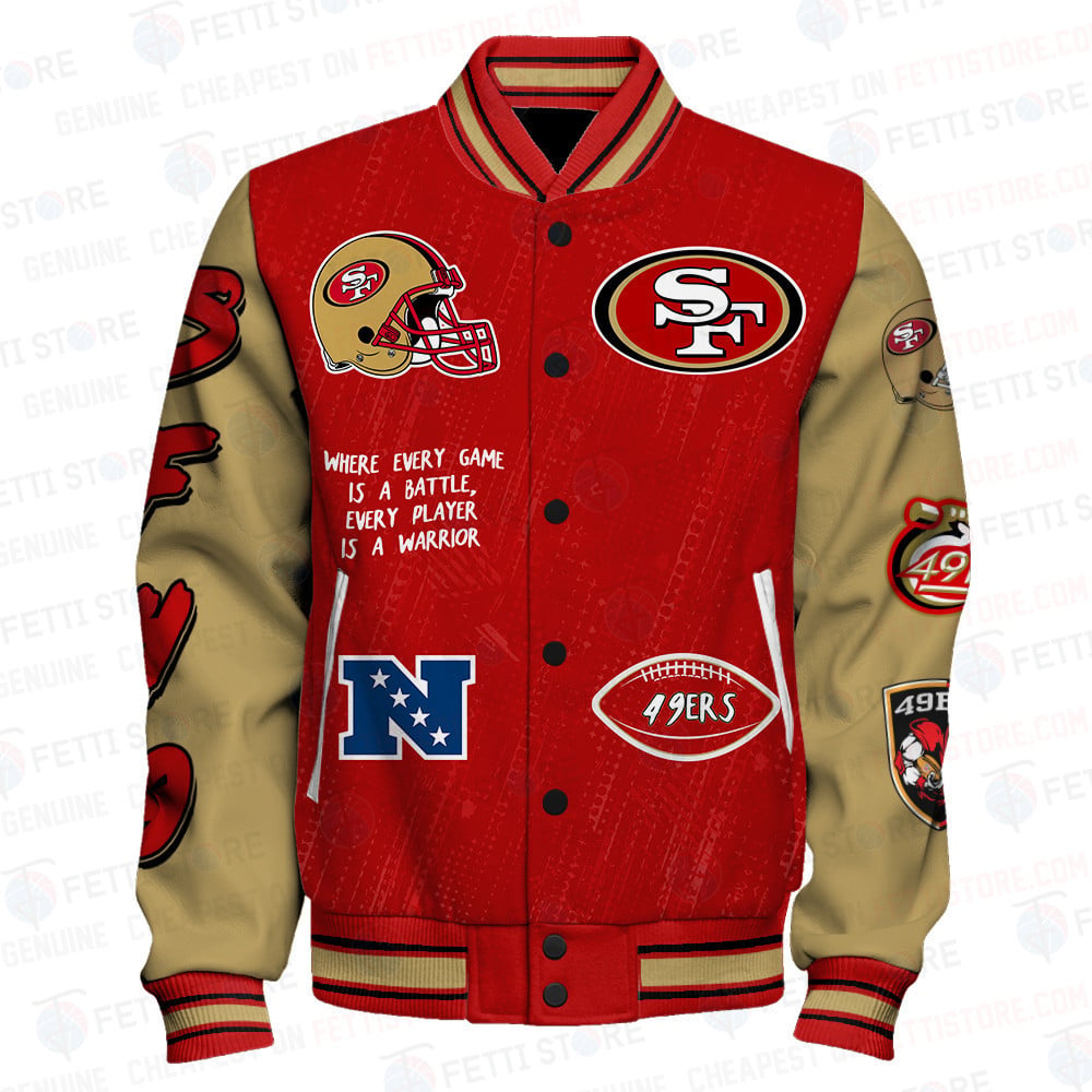 San Francisco 49ers National Football League Unisex Varsity Jacket SFAT V5 - All-Over-Printed Jacket