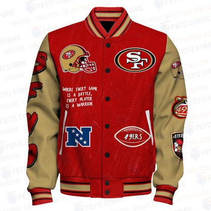 San Francisco 49ers National Football League Unisex Varsity Jacket SFAT V5 - All-Over-Printed Jacket