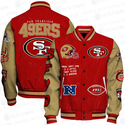 San Francisco 49ers National Football League Unisex Varsity Jacket SFAT V5 - All-Over-Printed Jacket