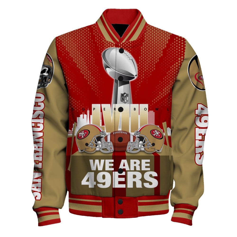 San Francisco 49ers LVIII We Are 49ers Varsity Jacket - All-Over-Printed Jacket