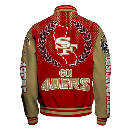 San Francisco 49ers LVIII We Are 49ers Varsity Jacket - All-Over-Printed Jacket