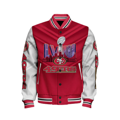 San Francisco 49ers LVIII This Is 49ers Varsity Jacket - All-Over-Printed Jacket
