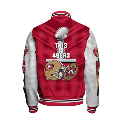San Francisco 49ers LVIII This Is 49ers Varsity Jacket - All-Over-Printed Jacket