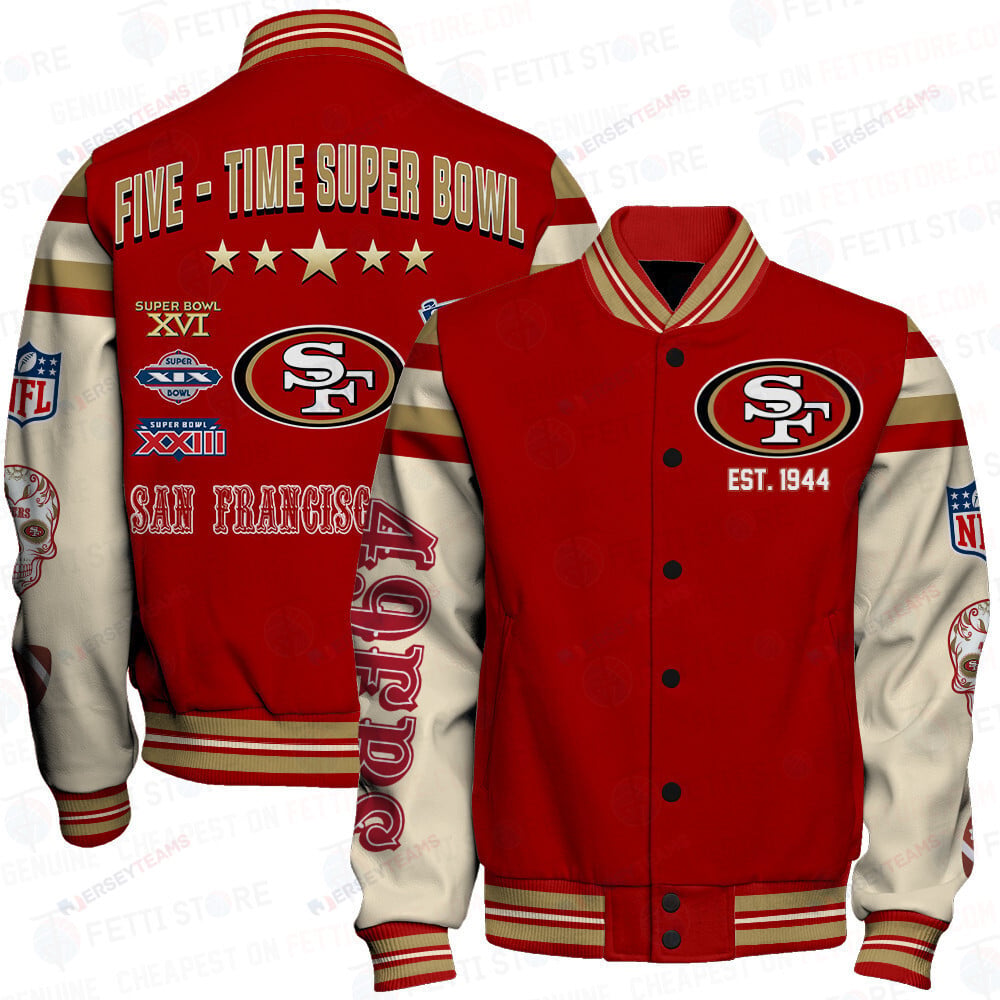 San Francisco 49ers National Football League Print Varsity Jacket SFAT V2 - All-Over-Printed Jacket