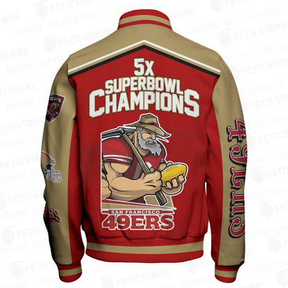 San Francisco 49ers National Football League Varsity Jacket STM V6 - All-Over-Printed Jacket