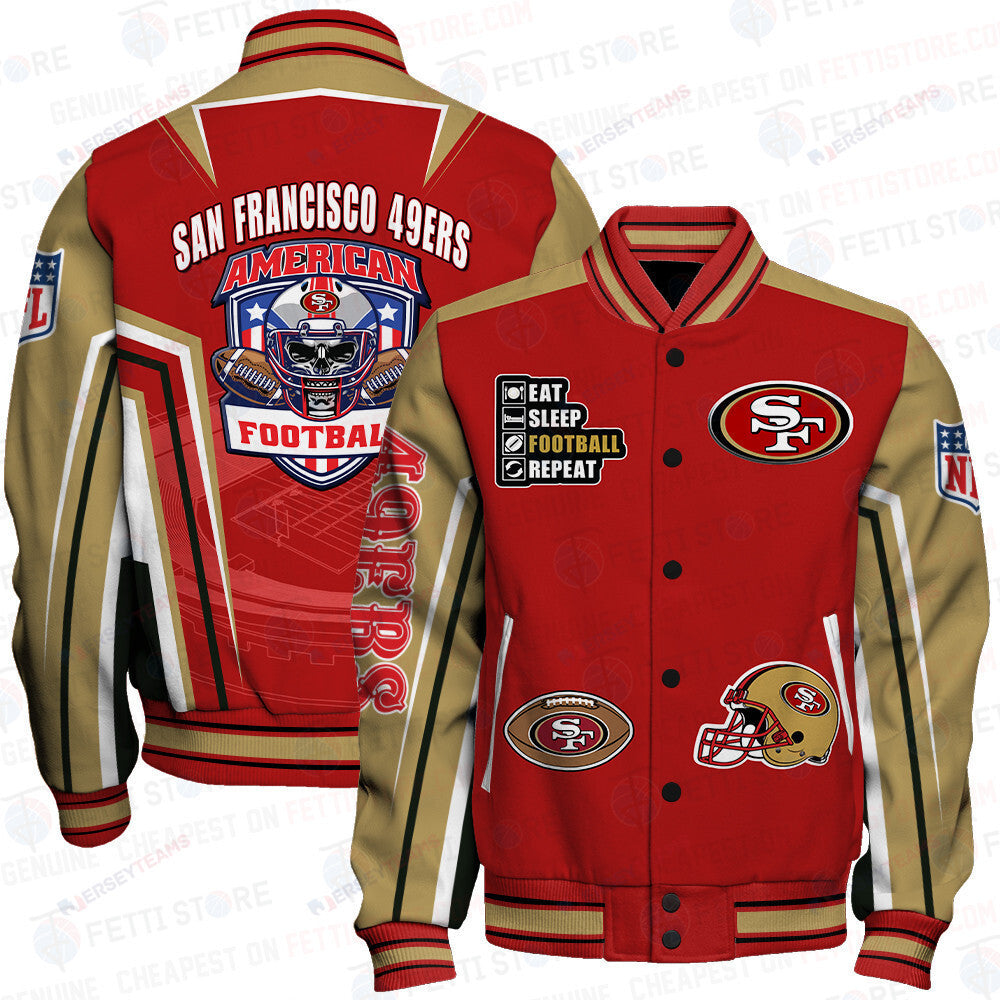 San Francisco 49ers National Football League Varsity Jacket STM V4 - All-Over-Printed Jacket