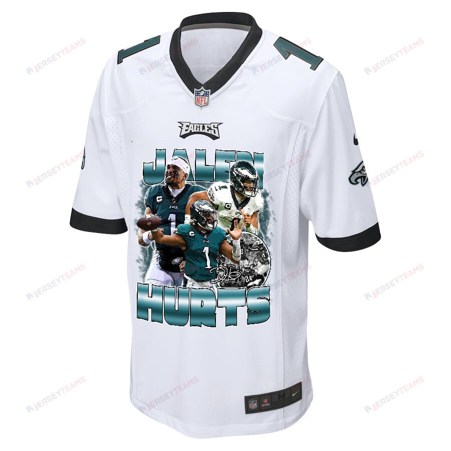 Jalen Hurts 1 Philadelphia Eagles Heartbeat Game Jersey - Men, White
