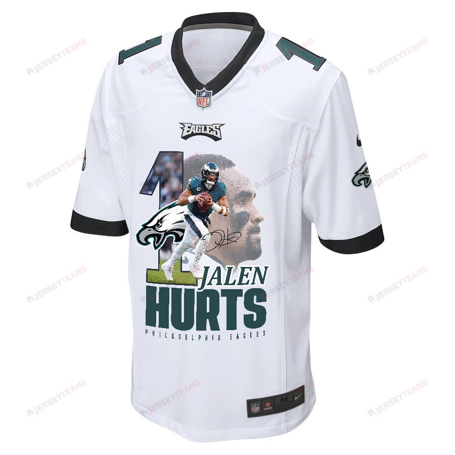Jalen Hurts 1 Philadelphia Eagles Brilliance Game Jersey - Men, White