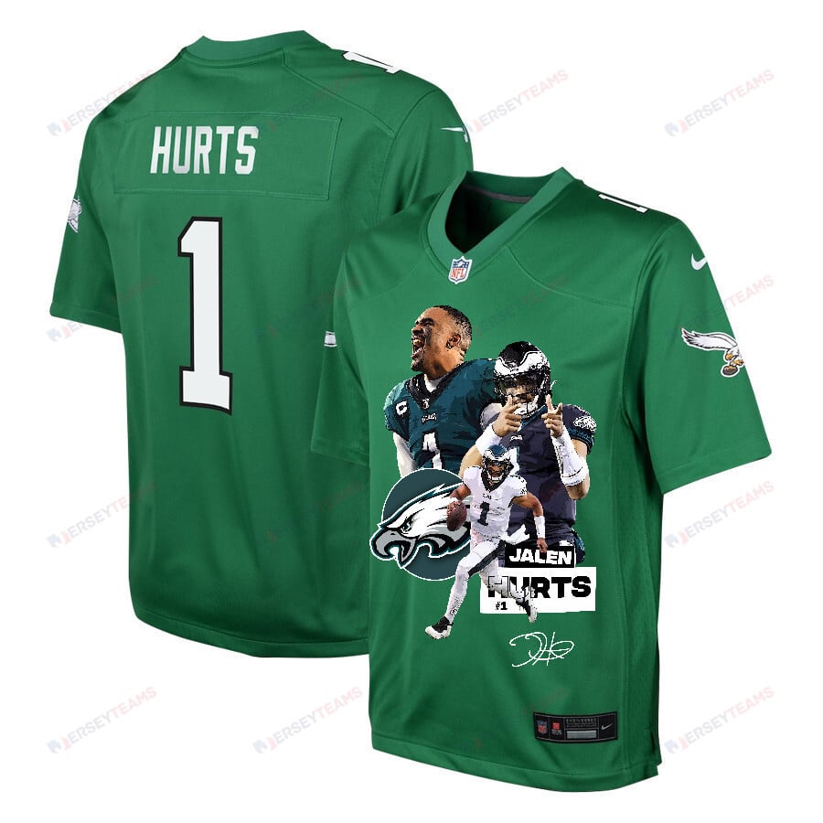 Jalen Hurts 1 Philadelphia Eagles Rising Star Game YOUTH Jersey - Green