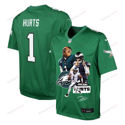 Jalen Hurts 1 Philadelphia Eagles Rising Star Game YOUTH Jersey - Green