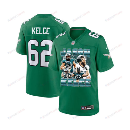 Jason Kelce 62 Philadelphia Eagles Legacy Game YOUTH Jersey - Green