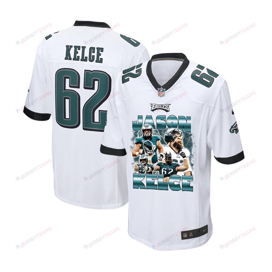 Jason Kelce 62 Philadelphia Eagles Legacy Game YOUTH Jersey - White