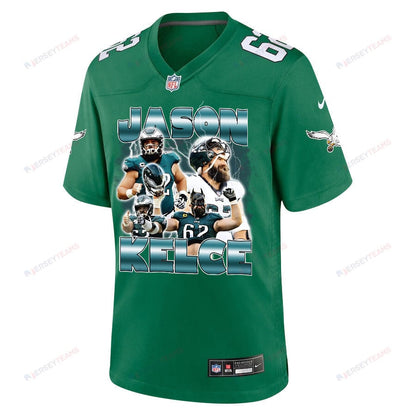 Jason Kelce 62 Philadelphia Eagles Legacy Game Jersey - Men, Green