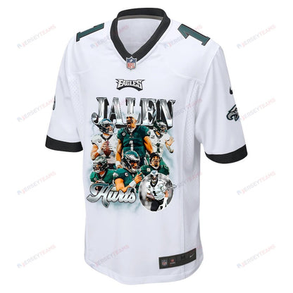 Jalen Hurts 1 Philadelphia Eagles Go Directly To Jalen Game Men Jersey - White
