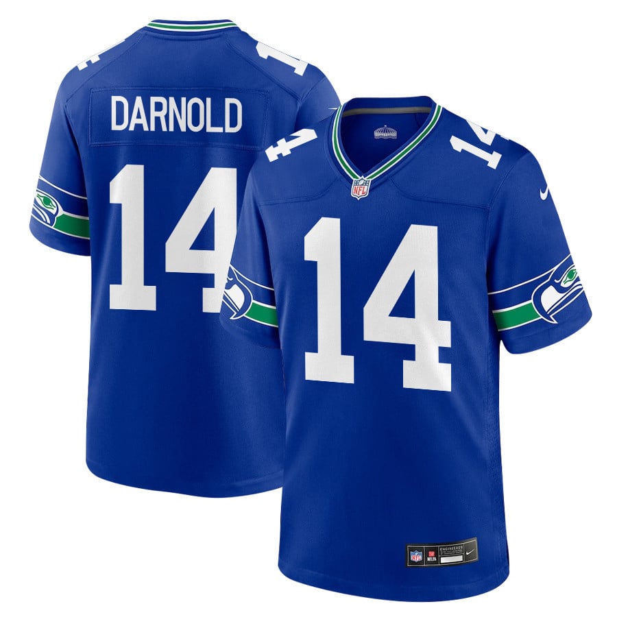 Sam Darnold 14 Seattle Seahawks Throwback Jersey - Royal, Men Jersey