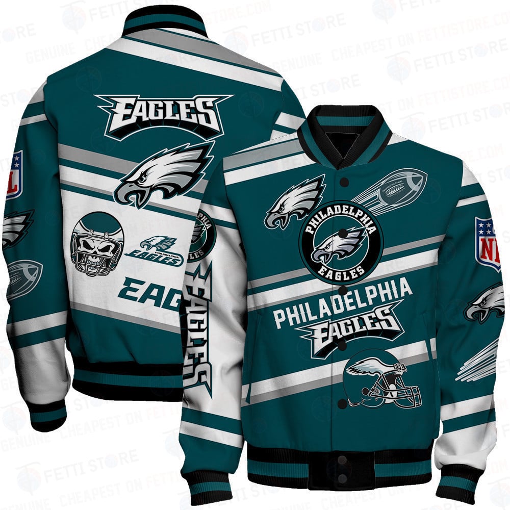 Philadelphia Eagles American Football League Pattern Varsity Jacket - All-Over-Printed Jacket
