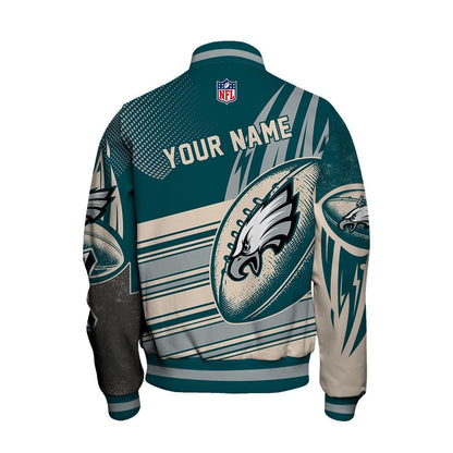 Philadelphia Eagles - National Football League Customized AOP Varsity Jacket V10 - All-Over-Printed Jacket