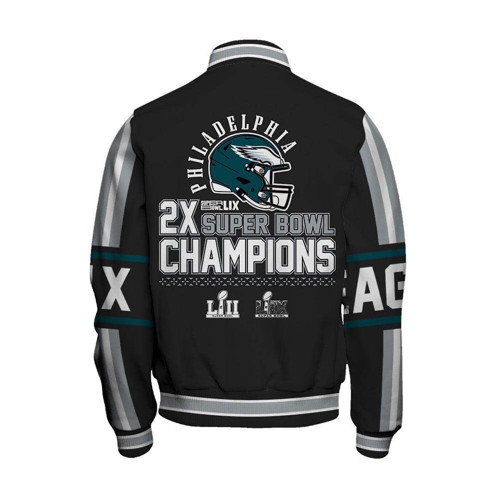 Philadelphia Eagles Super Bowl LIX Champions A Glorious Journey Varsity Jacket - All-Over-Printed Jacket