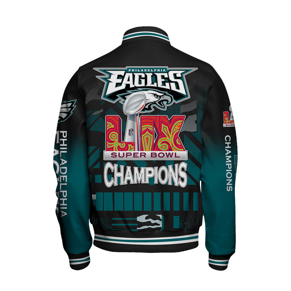 Philadelphia Eagles Super Bowl LIX Champions Dream Come True Varsity Jacket - All-Over-Printed Jacket