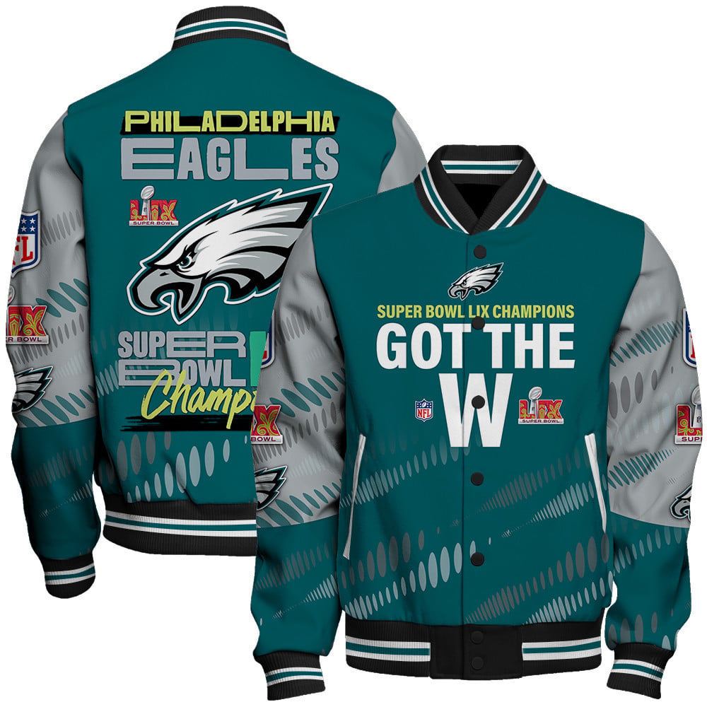 Philadelphia Eagles Super Bowl LIX Champions Defeating All Rivals Varsity Jacket - All-Over-Printed Jacket